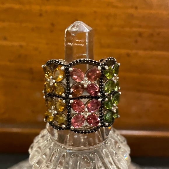 Colleen Lopez  8.38 Carat Genuine Tourmaline, Topaz & Spinel Ring. 7.5 - Picture 2 of 8